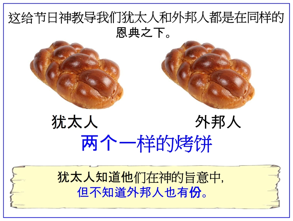 Chinese Language Bible Lesson Feast of Weeks Loaves represent Jews and Gentiles