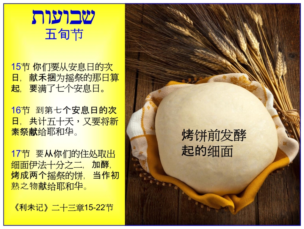 Chinese Language Bible Lesson Feast of Weeks Leaven is used in this feast