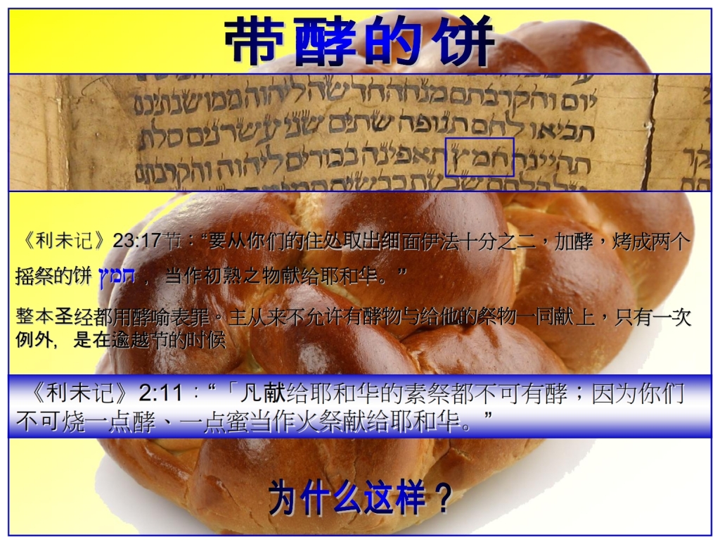 Chinese Language Bible Lesson Feast of Weeks Bread baked with leaven