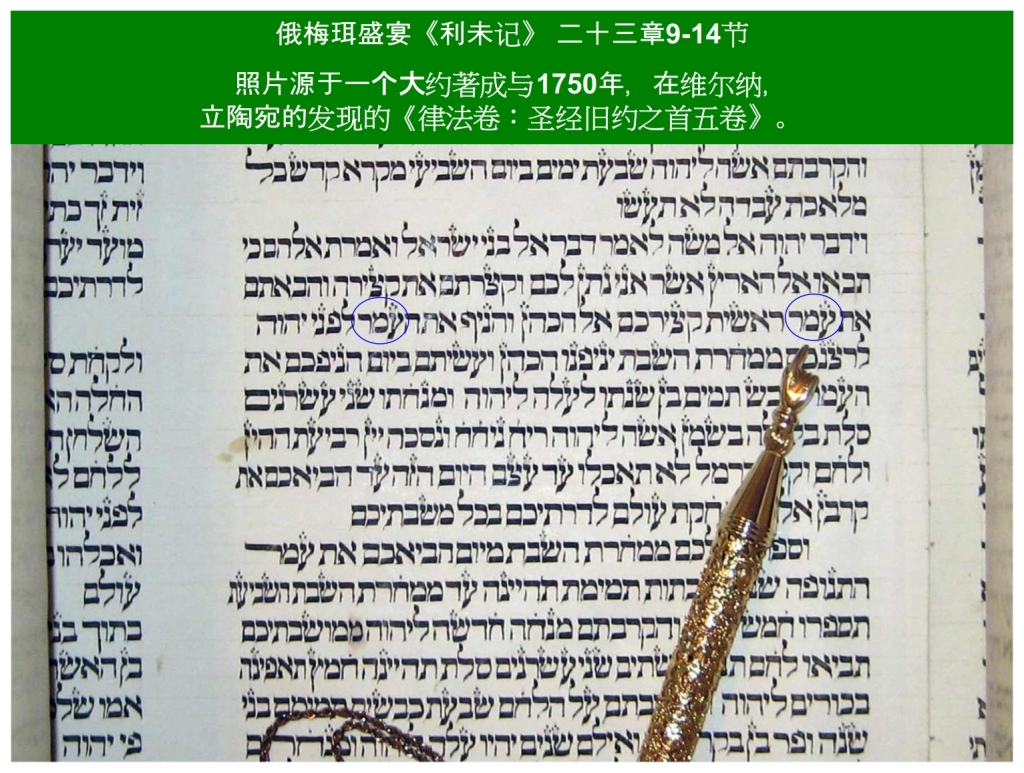 Chinese Language Bible Lesson First Fruits Hebrew Torah Scroll Leviticus 23 