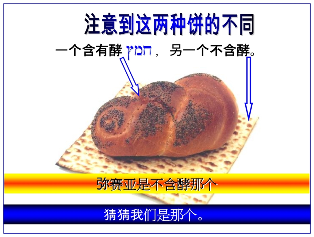 Chinese Language Bible Lesson Feast of Weeks compare unleavened bread and Bread baked with leaven