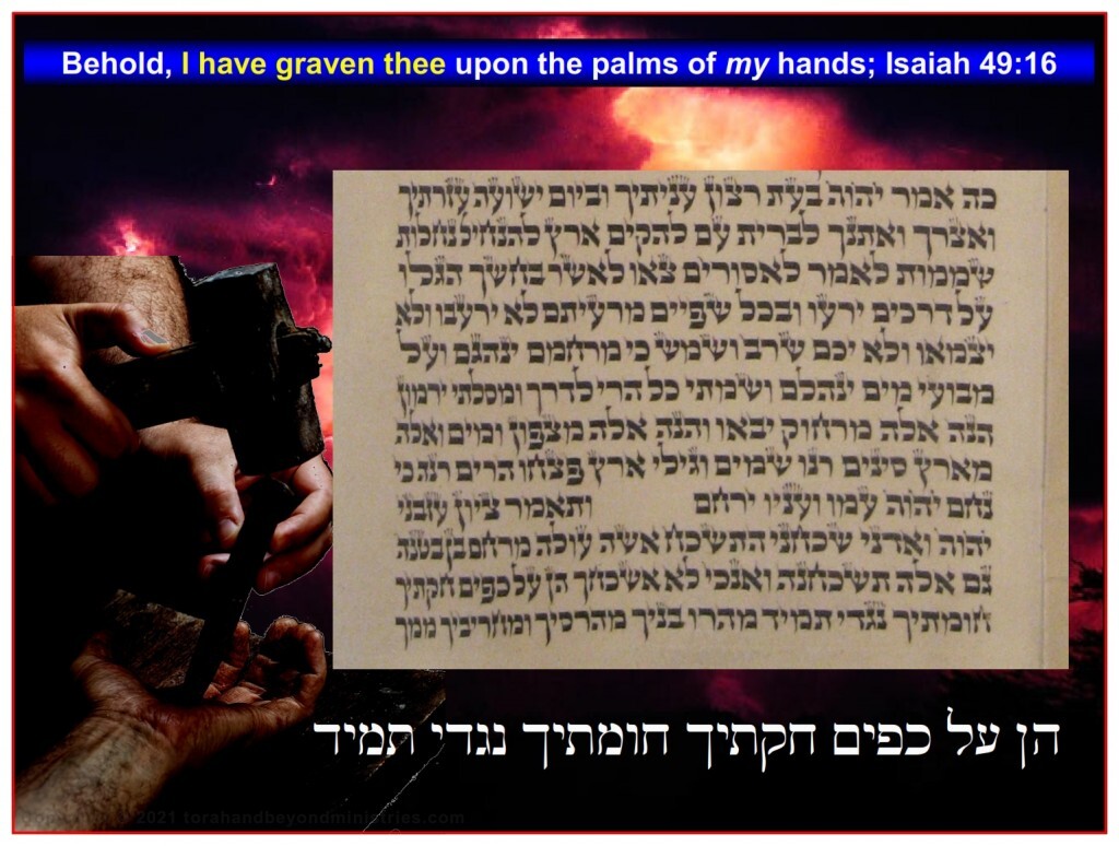 Russian Scroll of Isaiah - Isaiah 49:16 Graven on Palms of hands