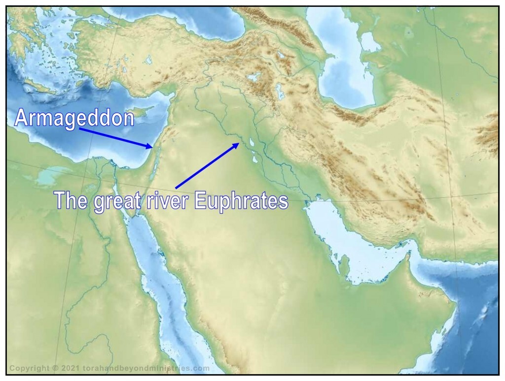 Armageddon in relation to the great River Euphrates.