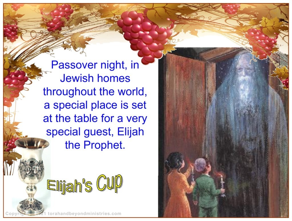 Many passover haggadahs tell of the practice of opening the door to let Elijah enter the home for the Passover meal. 