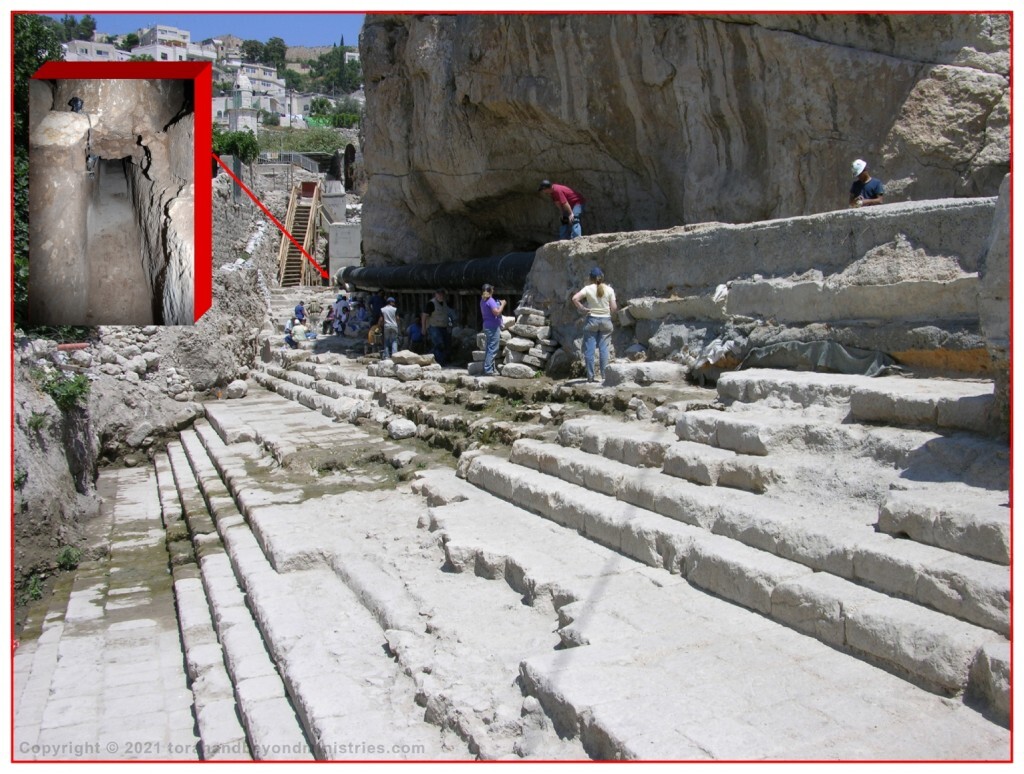 2,000 year old pot the size of an omer 0.48 US dry gallon found in drain to Pool of Siloam