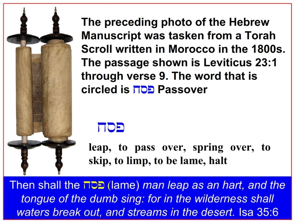 The dual meaning of the word Passover, to become lame and to skip over