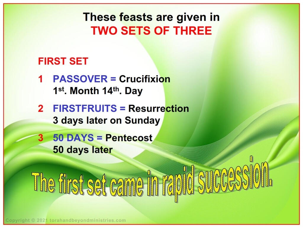 The first three Feasts of the Lord come in rapid succession in the Hebrew Scriptures and in their fulfillment in the New Covenant. 