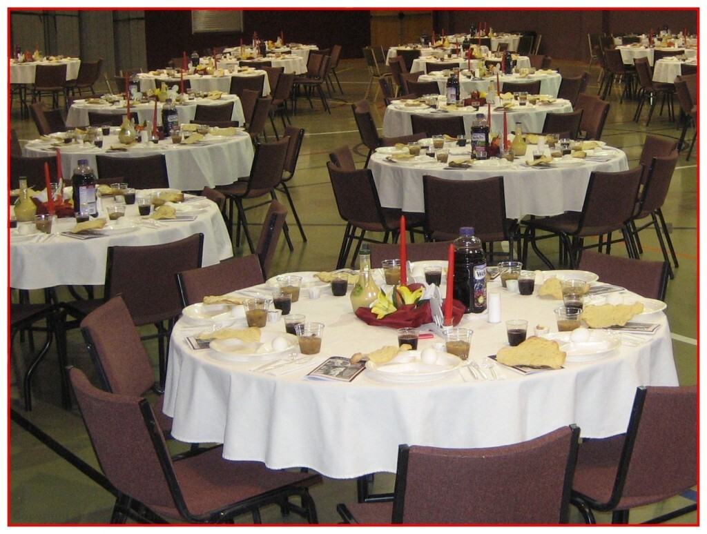 Tables set for 200 people at Passover Seder in Dallas