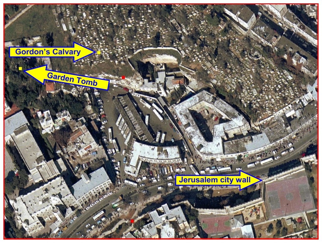 The distance from Golgotha to the Garden Tomb is 230 feet (70 meters)