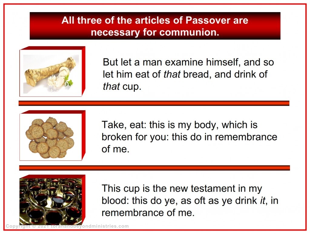 The three articles of Passover are seen at the New Birth