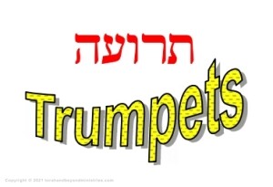 Feast of Trumpets written in Hebrew and English 