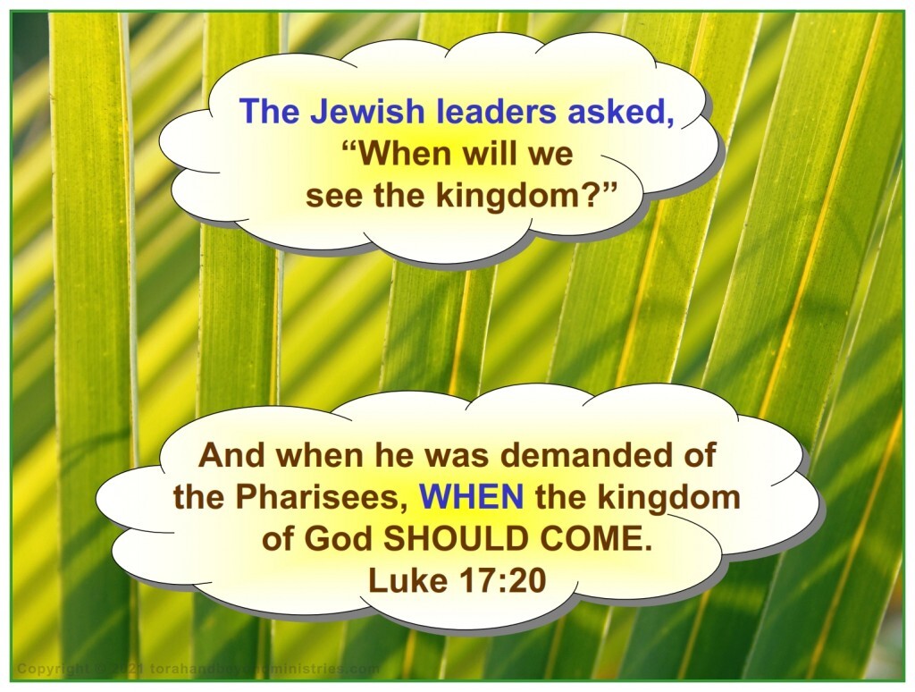 The Rulers of Israel did not understand No one understood how the fulfillment of the Feast of Tabernacles would happen
