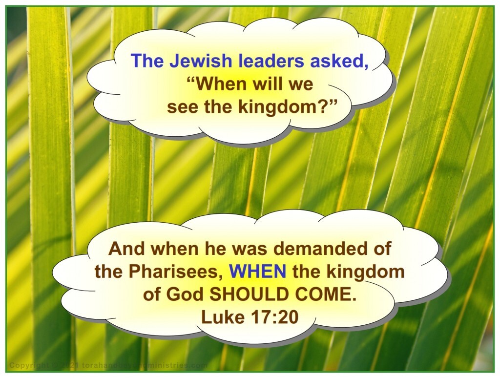 The Rulers of Israel did not understand No one understood how the fulfillment of the Feast of Tabernacles would happen