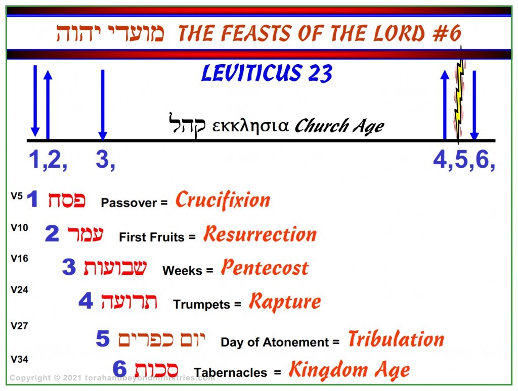 Chronological chart of the Feasts of the Lord Leviticus 23