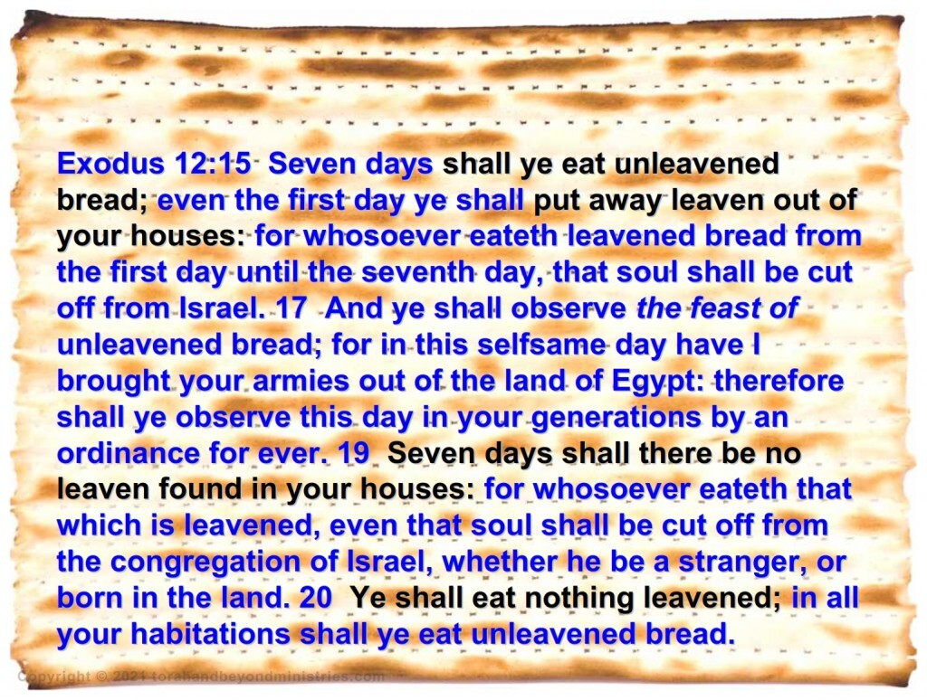 Instructions for removing Chametz, leaven Feast of Passover