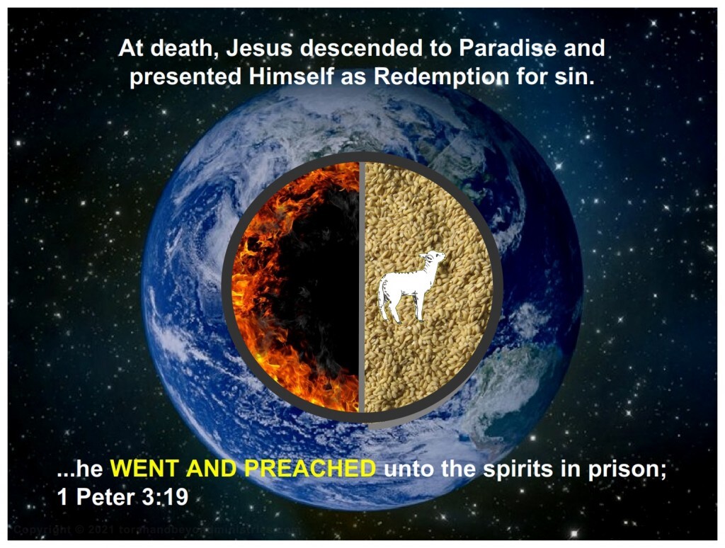 When Jesus Died He went to Paradise and presented Himself. He did not go to the place of torments.