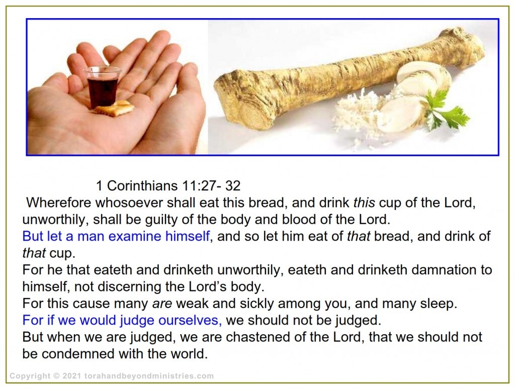 These are the three articles for Passover and Communion