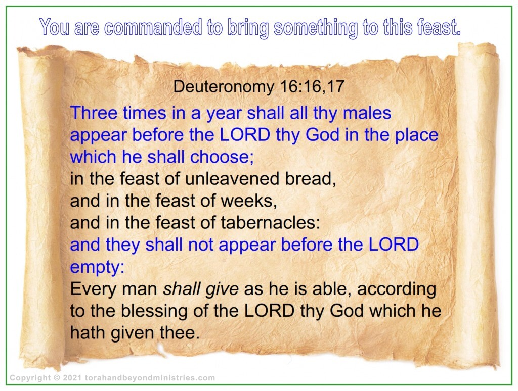 You are commanded to bring something to the Feast of Tabernacles.