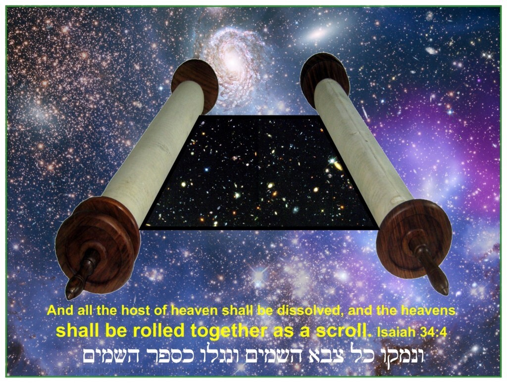 And all the host of heaven shall be dissolved, and the heavens shall be rolled together as a scroll. Isaiah 34:4