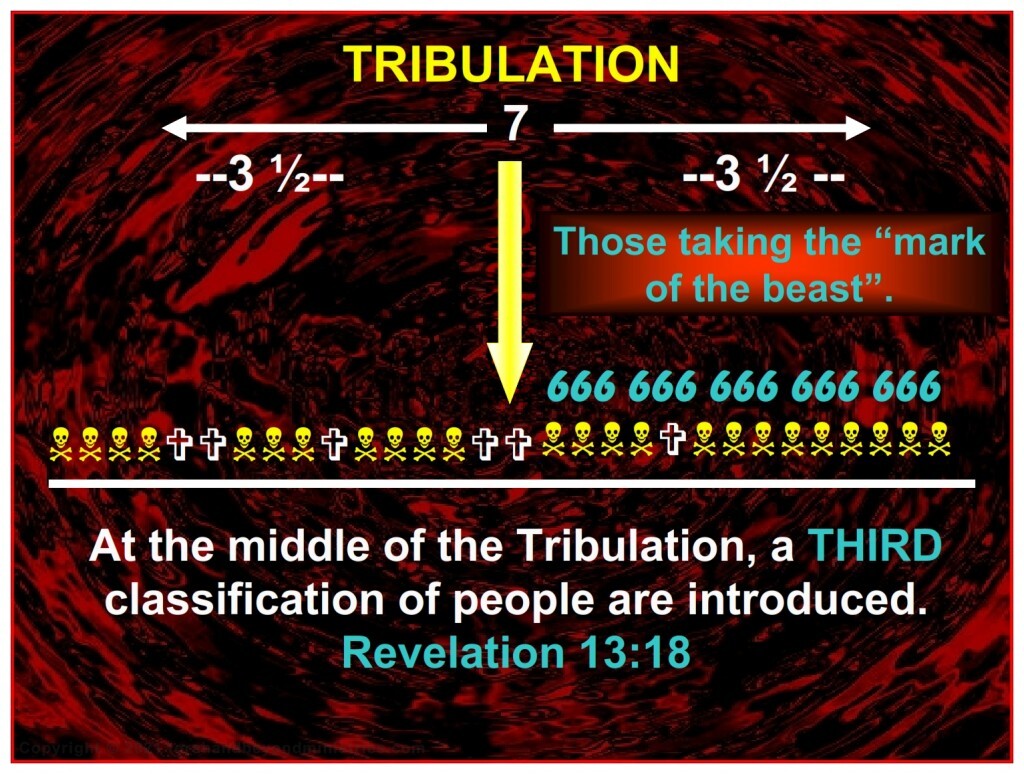 In the middle of the Tribulation a third classification of people are introduced, those who have taken the Mark of the Beast.