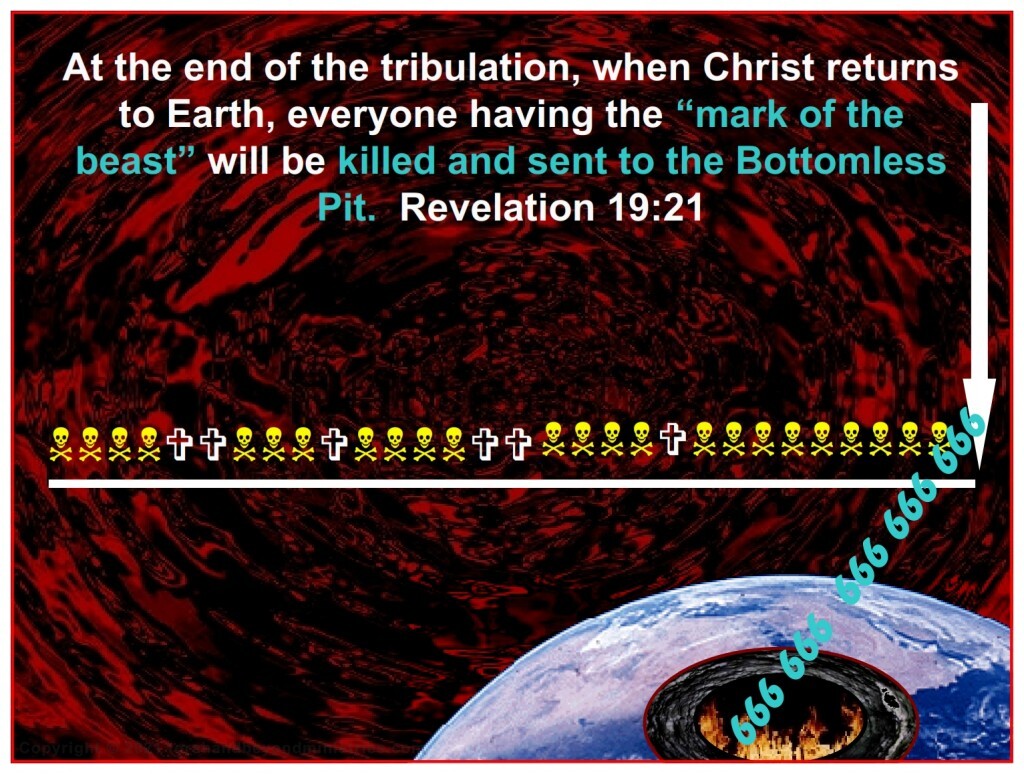 When Christ returns, ALL who have received the Mark of the Beast are killed and sent to the Bottomless Pit. 
