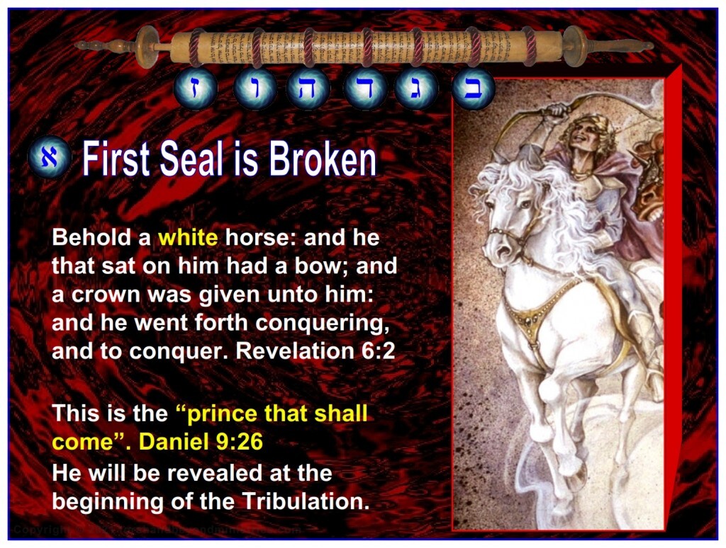The rider on the white horse will probably be the “prince that shall come”. Daniel 9:26 He will be revealed at the beginning of the Tribulation.