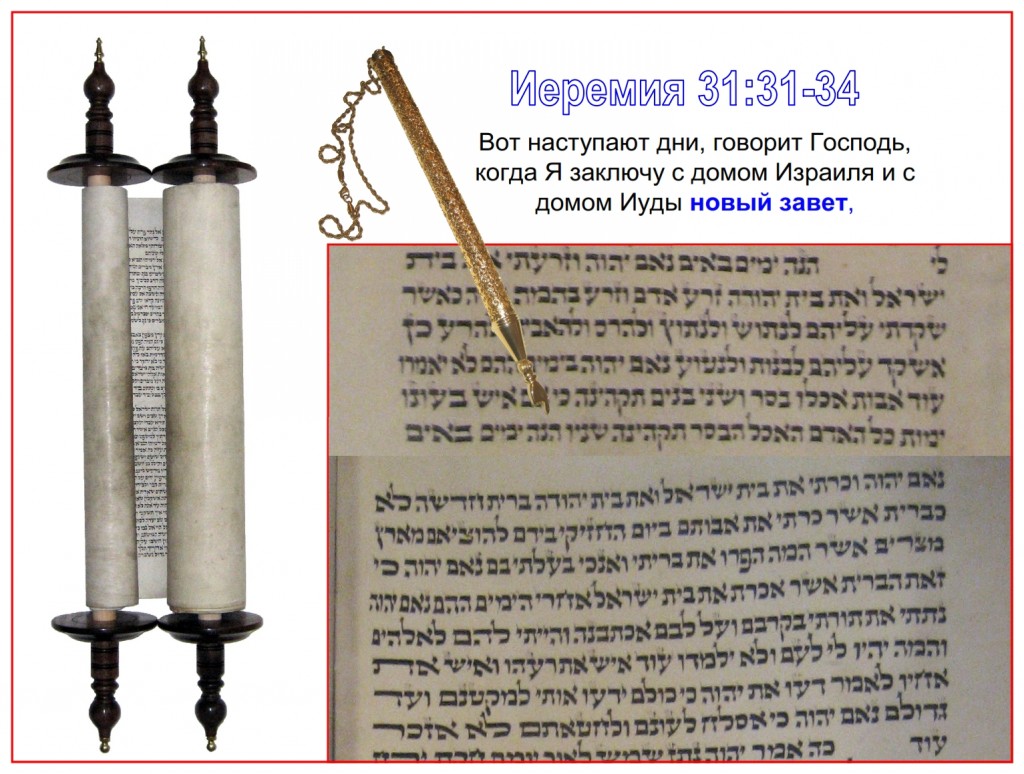 Hebrew Scroll of Jeremiah showing Jeremiah 31:31 the “New Covenant”