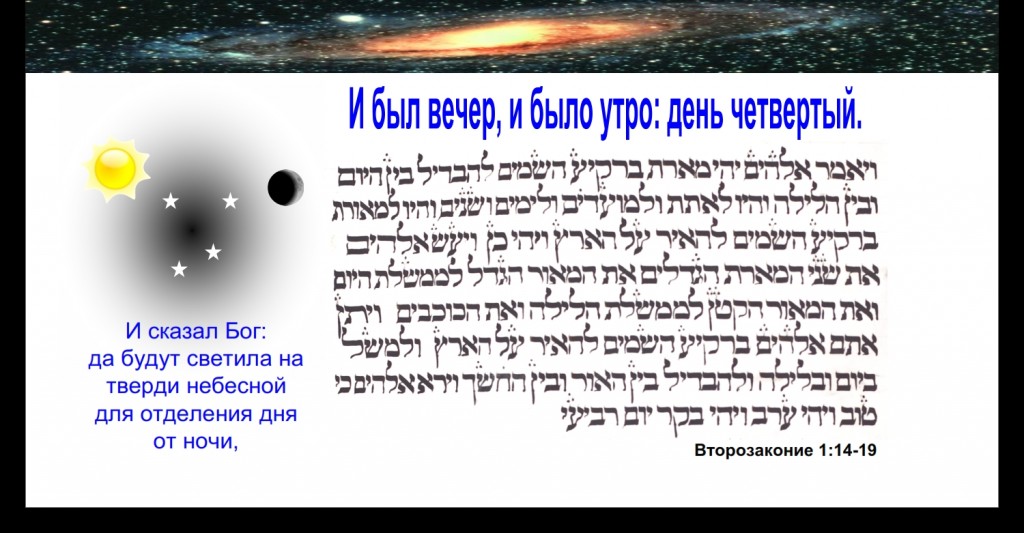  God created the universe on the fourth day "and God said, let there be lights in the firmament of the heaven" God created the universe on the fourth day “and God said, let there be lights in the firmament of the heaven”
