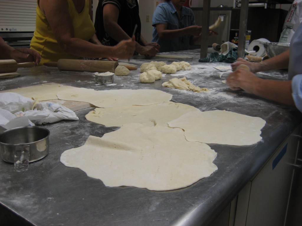 The unleavened bread is rolled thin just as seen in the photographs in 1895 in Israel.