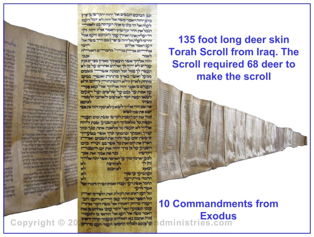 10 Commandments with entire 135 foot Torah Scroll