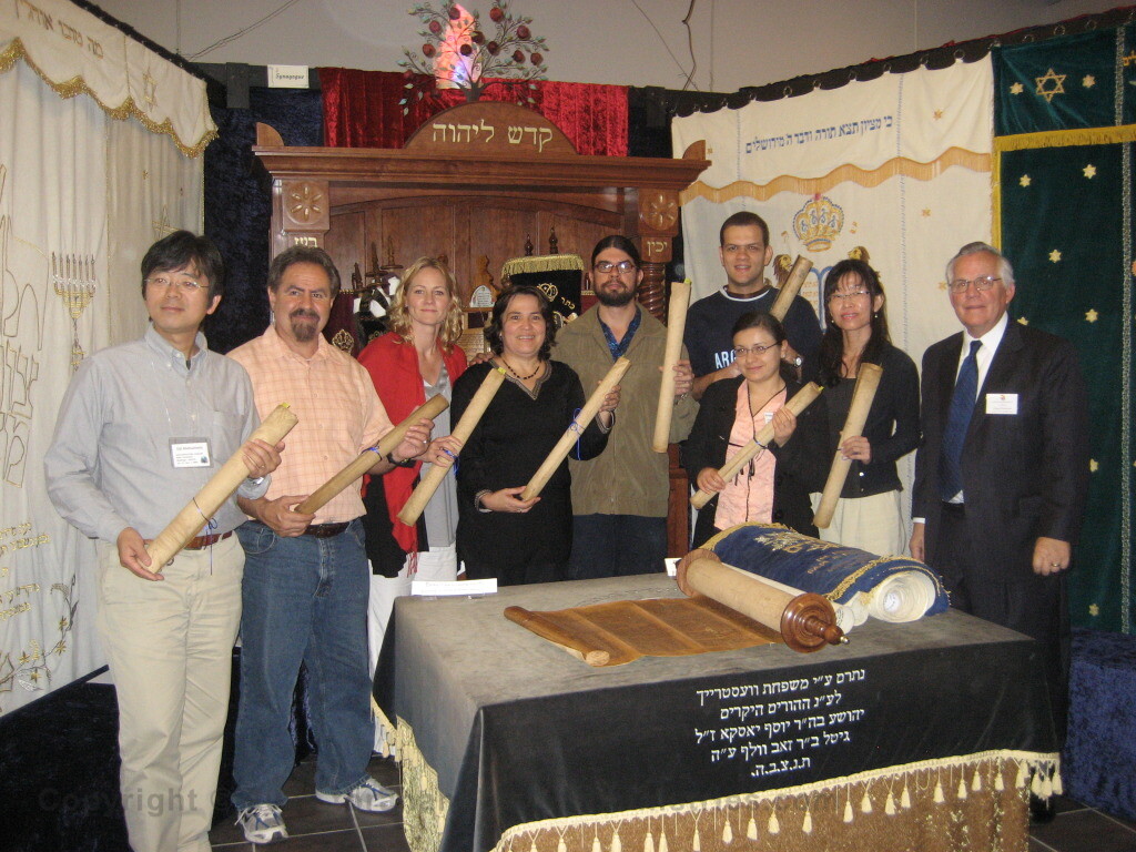 Wycliffe Bible Sign Language Translators from eight countries Examining Hebrew Scrolls