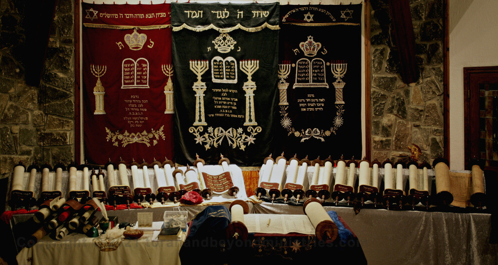 Complete set of Tanakh Hebrew Scrolls shown in Glen Rose, Texas