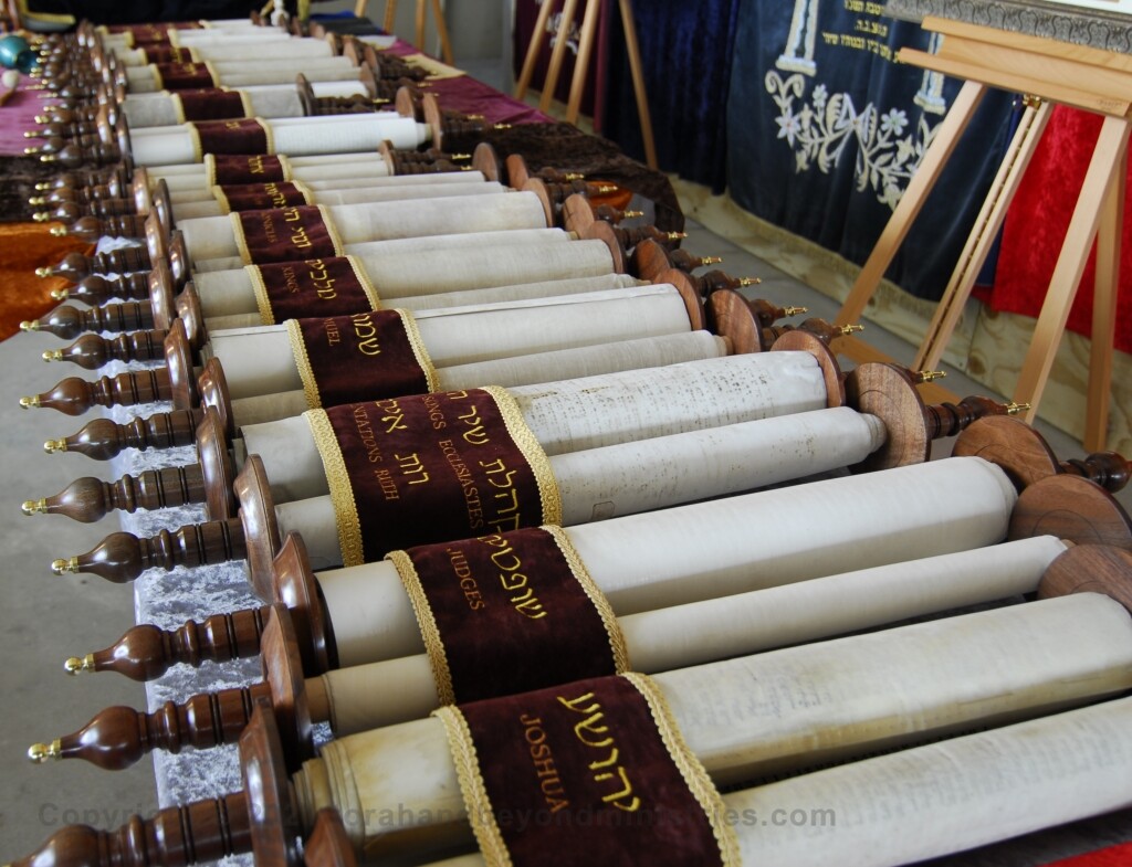 Full set of Hebrew Scrolls, Tanakh, with new rollers