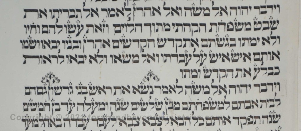 Sheet 34 Numbers 4:22 Take_Gershon - Torah from Lithuania written in the 16th century