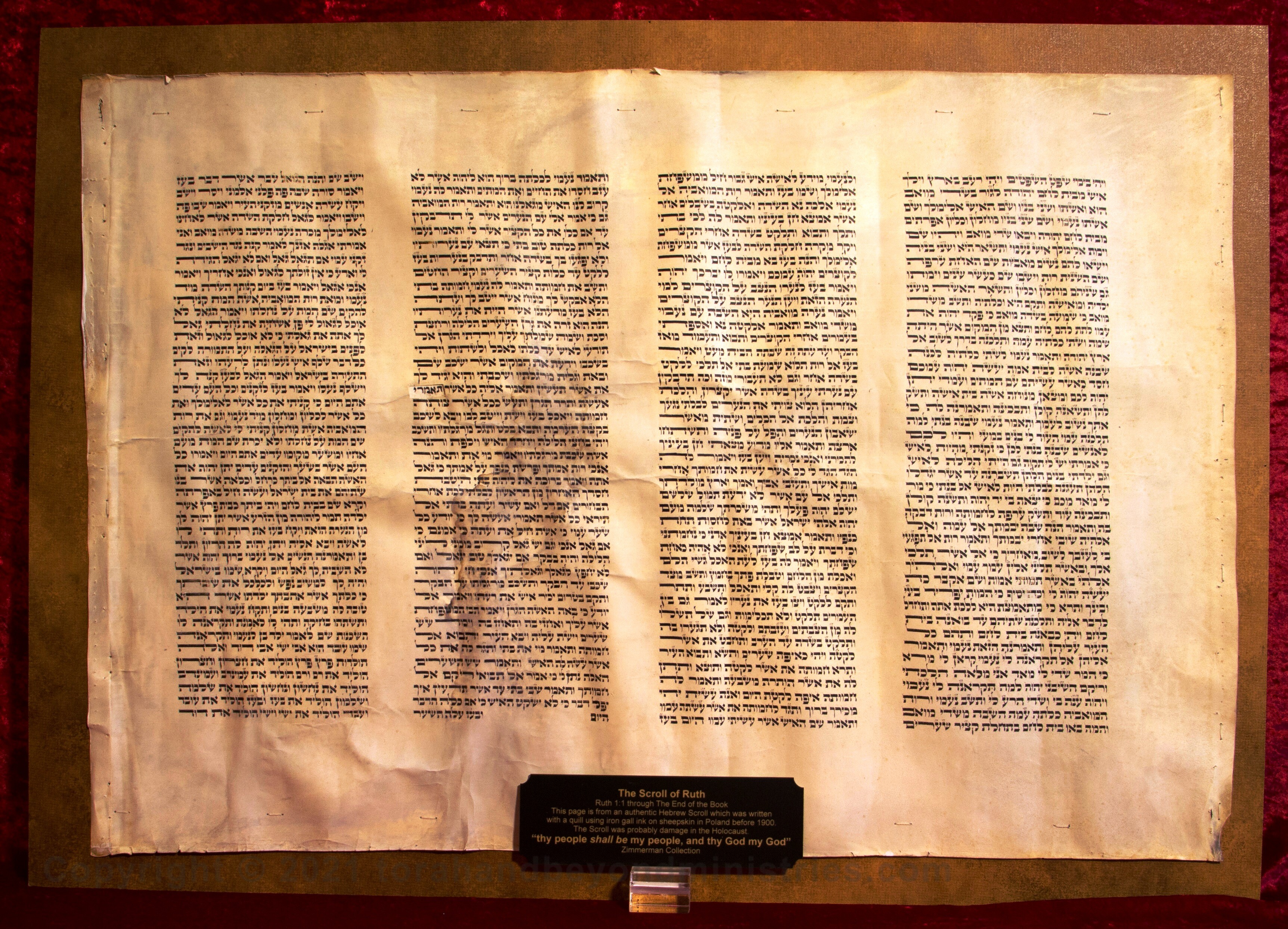 The Hebrew Scroll of Ruth written before 1900.