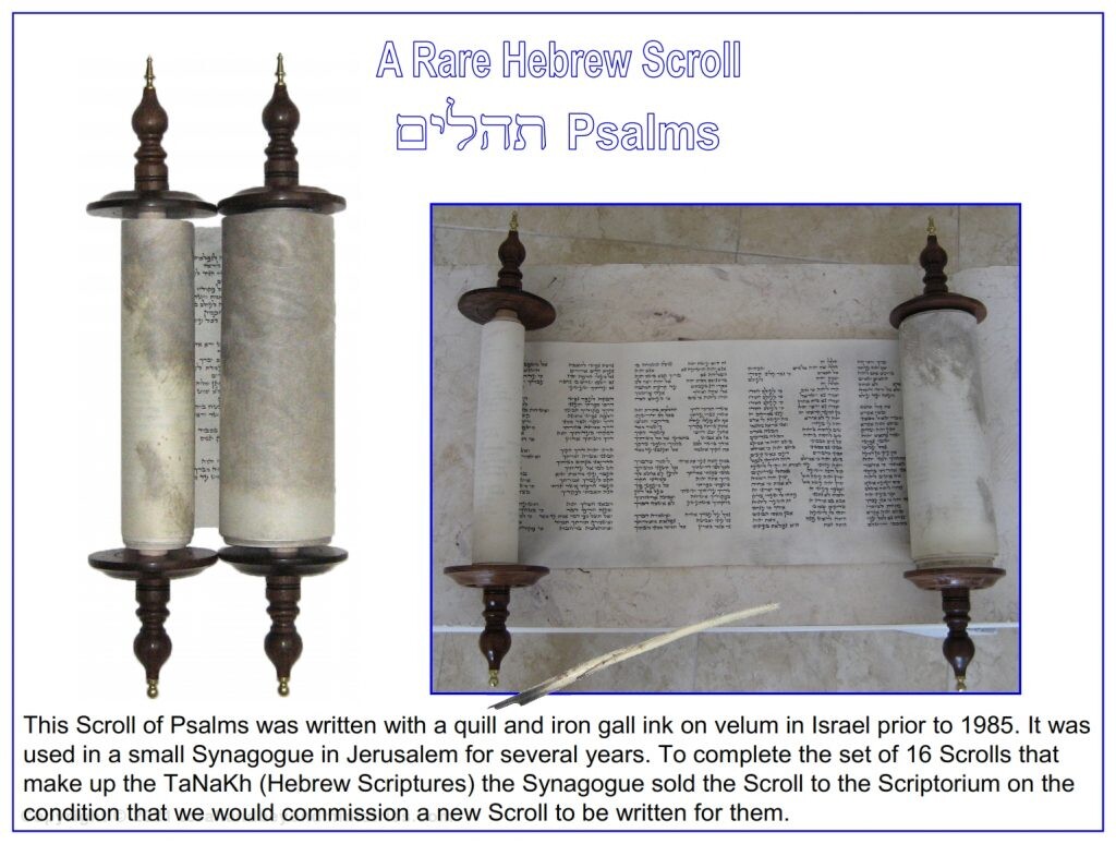 Scroll of Psalms written in Israel around 1980