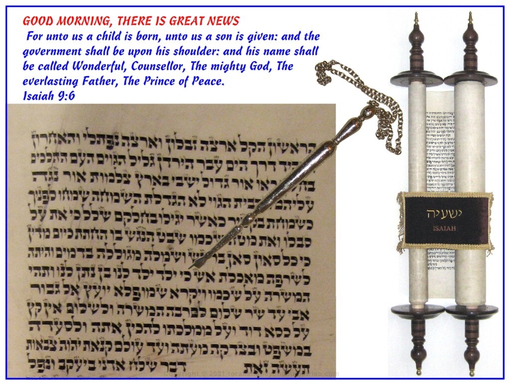 Isaiah 9:6 from a Hebrew Scroll of Isaiah written in Poland in the 1800s