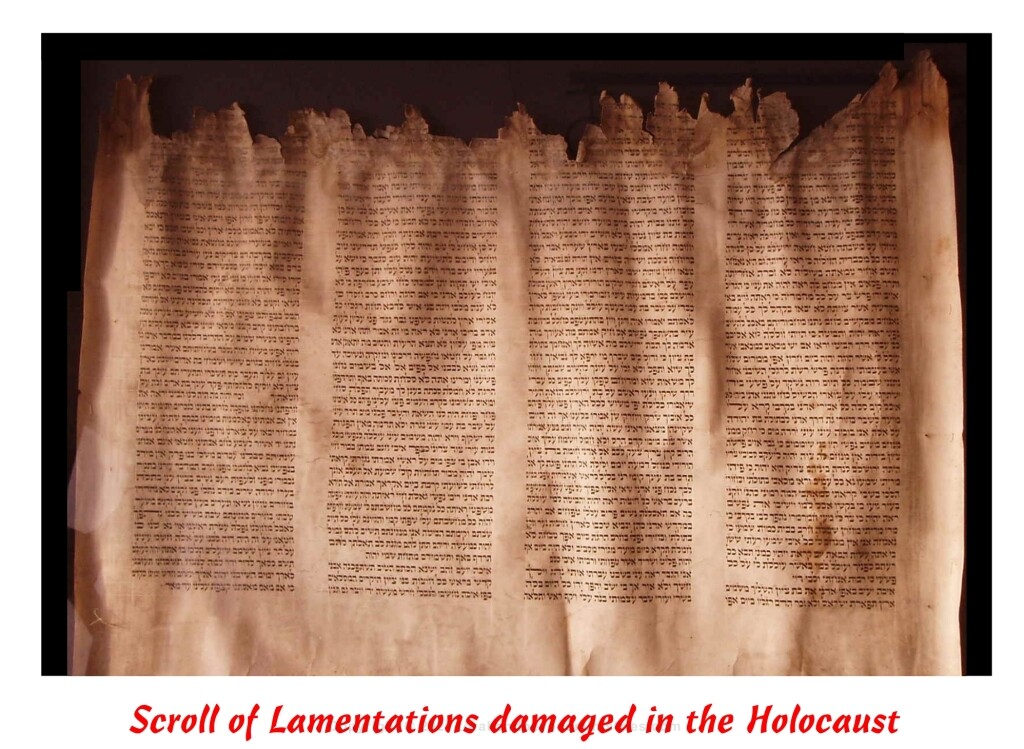 Lamentations damaged in Holocaust Hebrew Jewish clip art