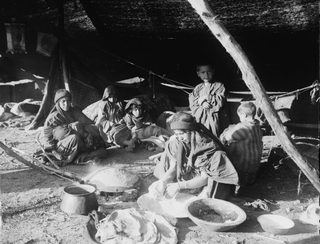 Bedouin woman making Unleavened bread Between 1898 and 1946 